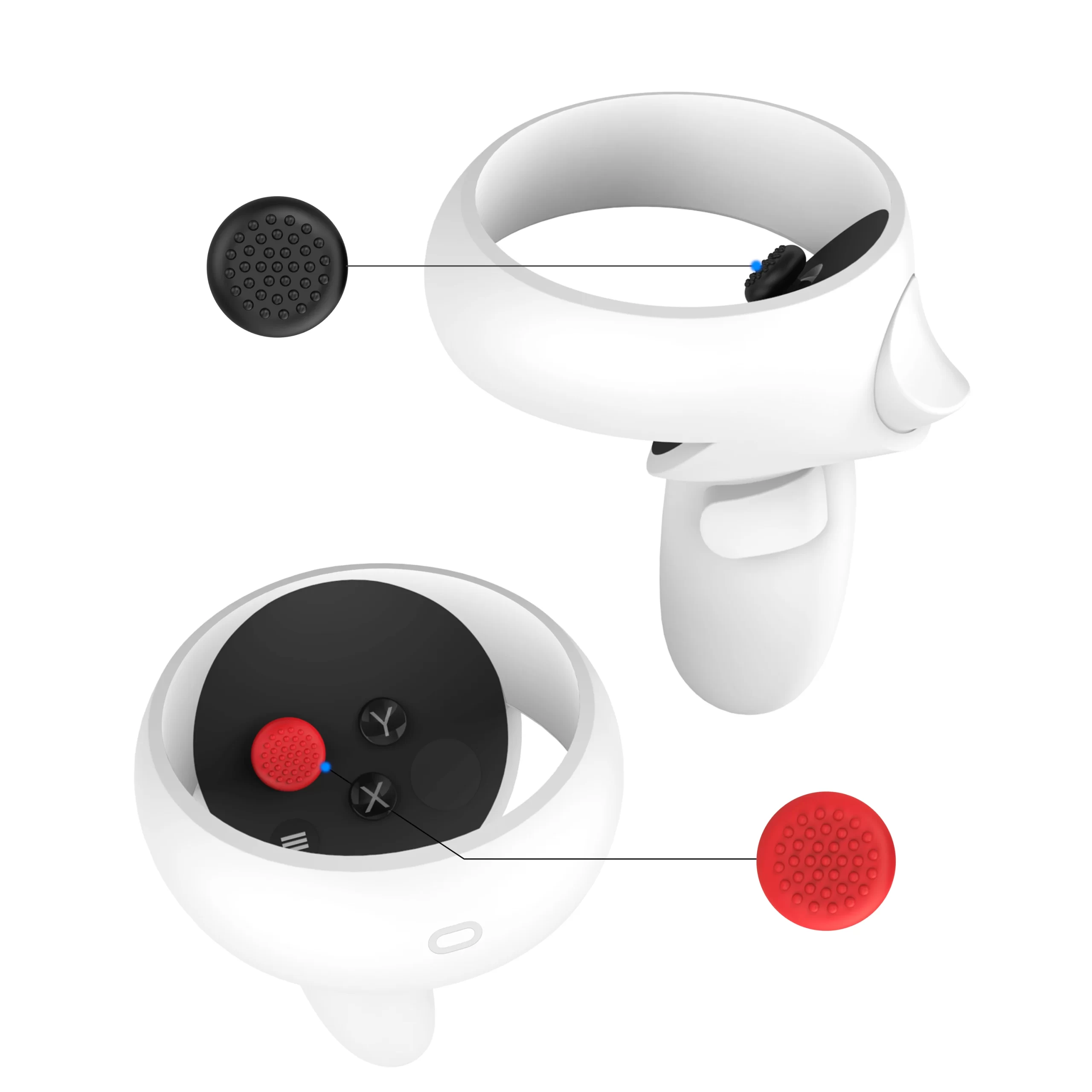 HUNDAI New VR Accessories Protective Cover For Oculus Quest 2 VR Touch Controller Silicone Cover Skin Handle Grip With Knuckle - Image 3