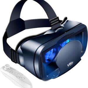 3D VR Headset, 3D VR Glasses Virtual Reality Headset for iPhone or Android Compatible 5.0” to 7.0”, Virtual Reality 3D Glasses Headset Helmets with Controller, for Mobile Games & Movies