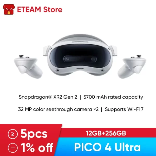 PICO 4 Ultra VR MR Headset 3D Wireless Mobile All-in-One VR Glasses 6DOF Virtual Reality 4K Display for Steam Games Mac Windows - Image 2