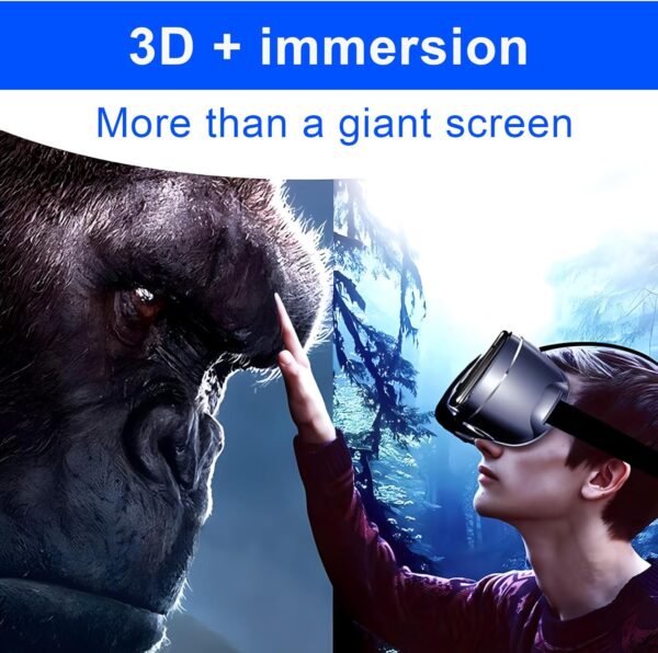 3D VR Headset, 3D VR Glasses Virtual Reality Headset for iPhone or Android Compatible 5.0” to 7.0”, Virtual Reality 3D Glasses Headset Helmets with Controller, for Mobile Games & Movies - Image 2