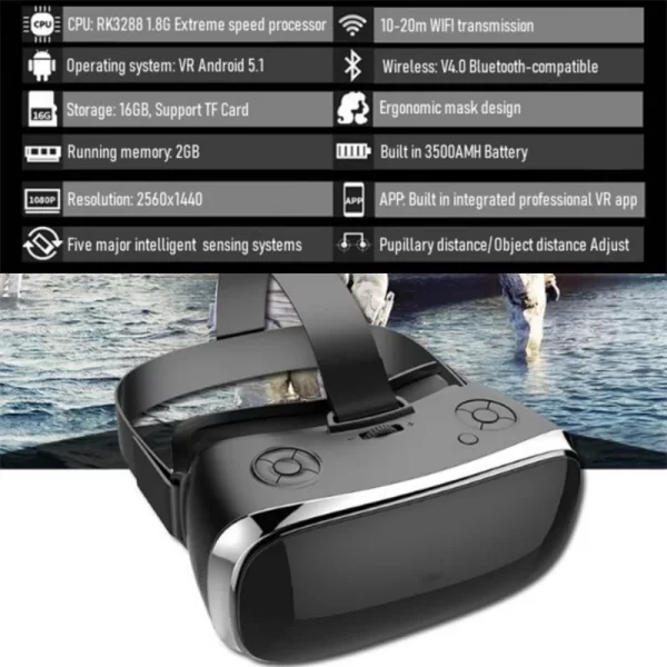 All-in-One VR Glasses Virtual Reality IMAX Cinema Headset Helmet 360° Full View Immersive Gaming Android PC Wireless 3D Glasses - Image 2