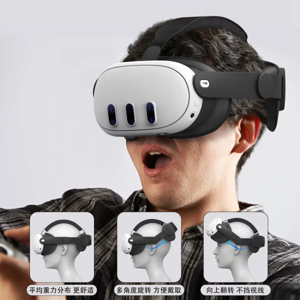 Replaceable Head Strap for Meta Quest 3 VR Headset Improve Comfort Adjustable Head Strap for Meta Oculus Quest 3 Accessories - Image 6