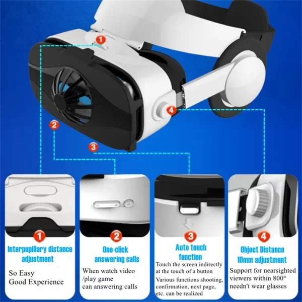 Virtual Reality VR Glasses for Phone IMAX Huge Screen 3D Glasses Google Cardboard Box VR Headset Helmet with Fan,Support Gamepad - Image 4